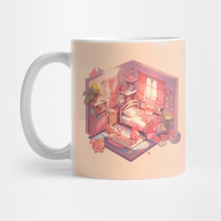 Kawaii Cubicle: Isometric Delight in Tiny Adorable Room | Pocket Room Mug